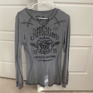 Grey Affliction long sleeve T-shirt
